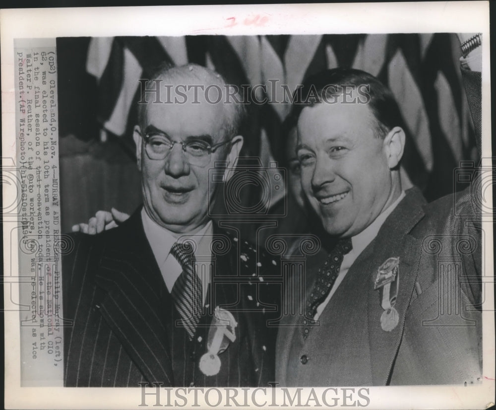 1949 Press Photo Philip Murray elected to 10th term as President of CIO-Historic Images