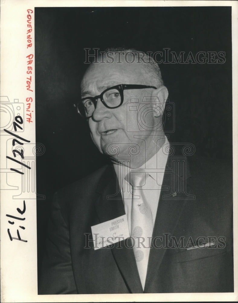 1970 Close up of Governor Preston Smith - Historic Images