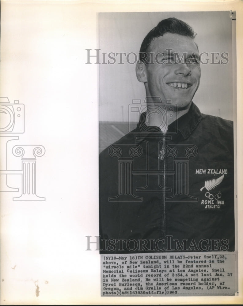 1962 Press Photo Peter Snell of New Zealand to run in Miracle Mile - sba22626-Historic Images