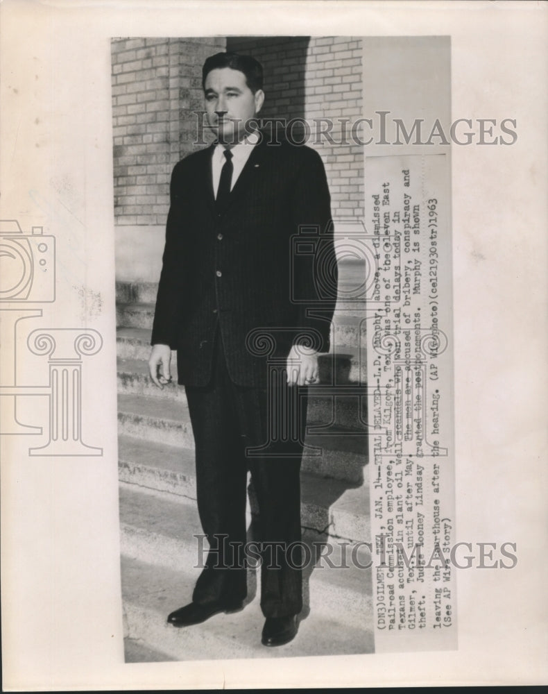 1963 Press Photo L. D. Murphy accused on charges of bribery theft and conspiracy- Historic Images