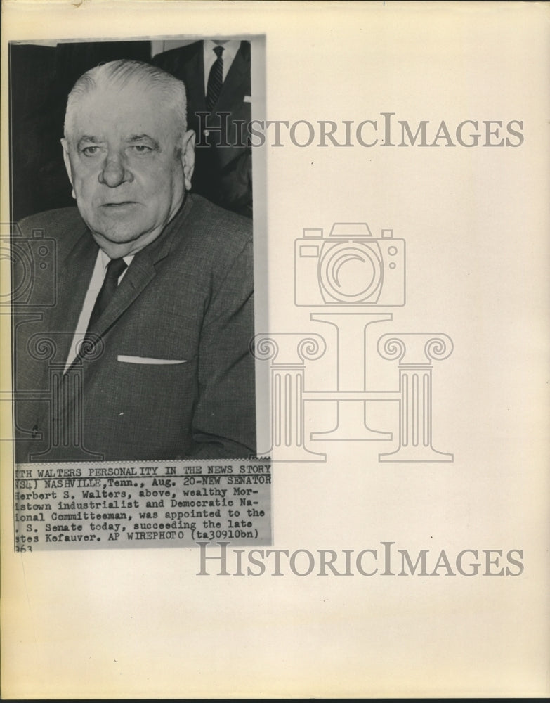 1963 Press Photo Herbert S Walters Appointed to United States Senate Today-Historic Images