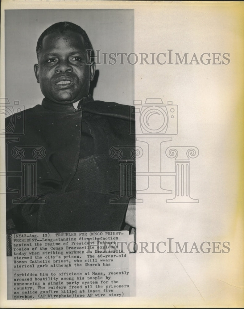 Press Photo president Futhert Youlou of Congo Brazzaville Forbidden Mass-Historic Images