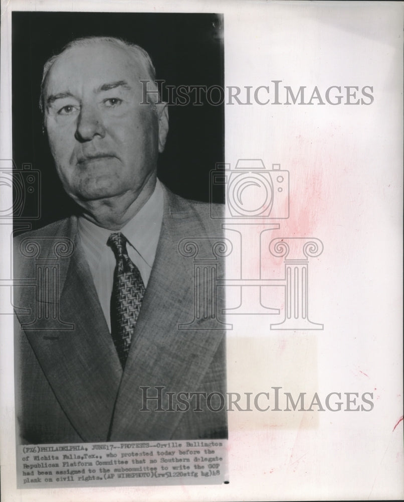 1948 Press Photo Orville Billington protests to Republican Platform Committee-Historic Images