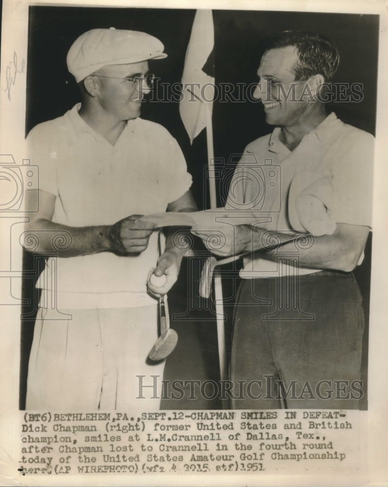 1951 Press Photo Dick Chapman lost to L.M. Crannell at a Golf Championship-Historic Images