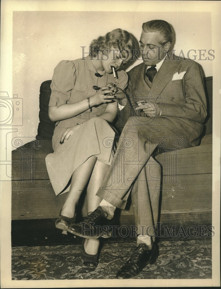 1937 Dancer Alice Wallace with her fiance Marty May - Historic Images