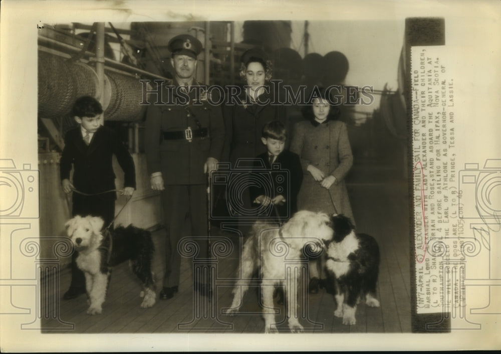1946 Field Marshal Lord Alexander &amp; Lady  Alexander &amp; children - Historic Images