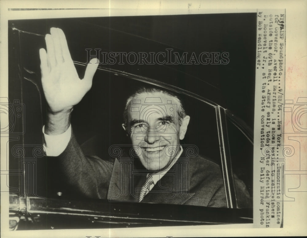 1954 Averell Harriman Democratic Nominee For NY Governor waves - Historic Images