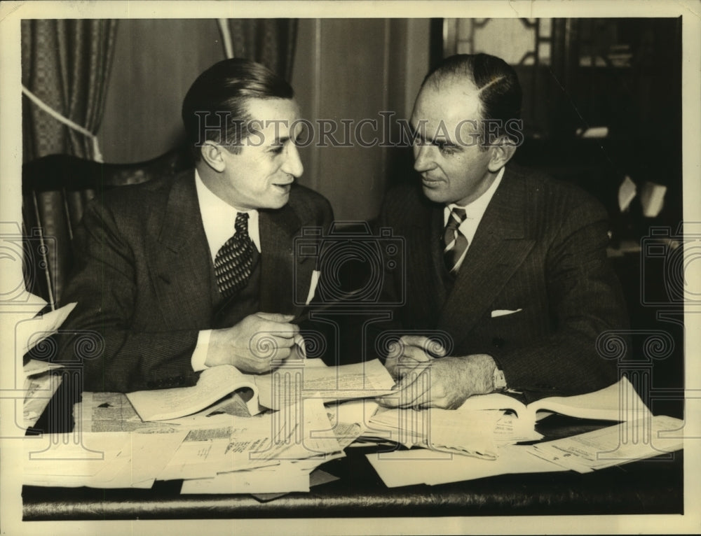 1935 Press Photo NJ Attorney Gen David Wilentz & asst Anthony Hauk Jr-Historic Images