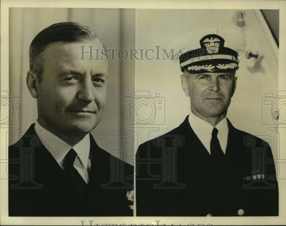 1940 Commander Forrest P Sherman and Capt.Harry W.Hill of the Navy - Historic Images