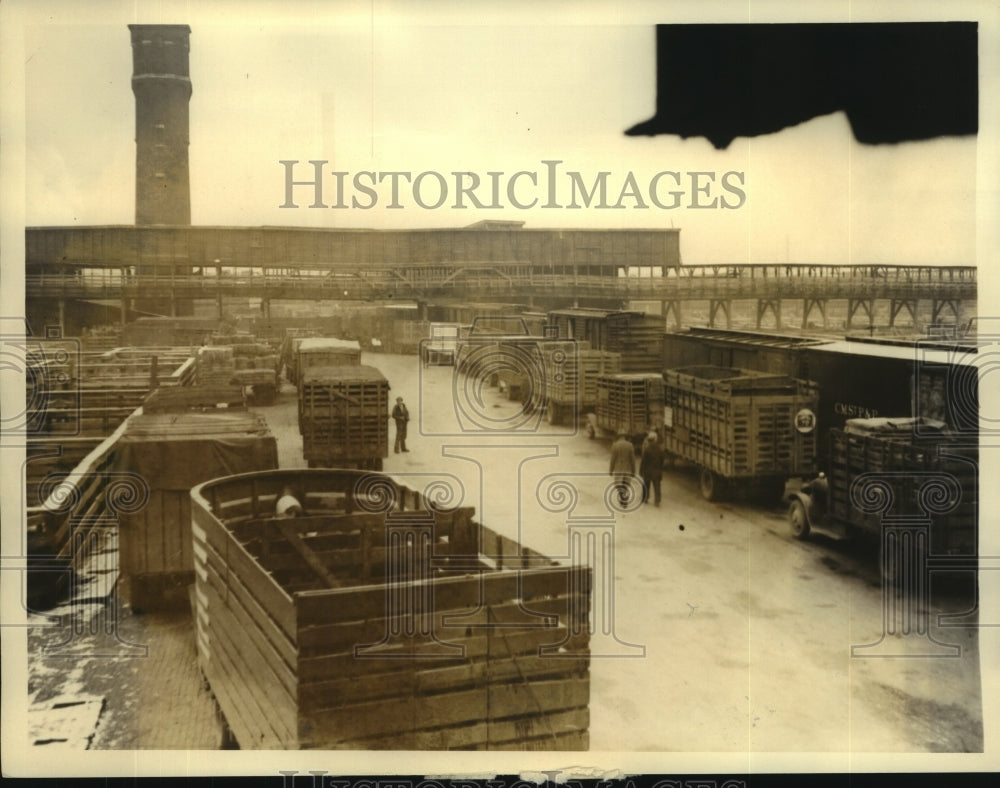 1933 Press Photo General view of the Union Stock Yards in Chicago during strike- Historic Images