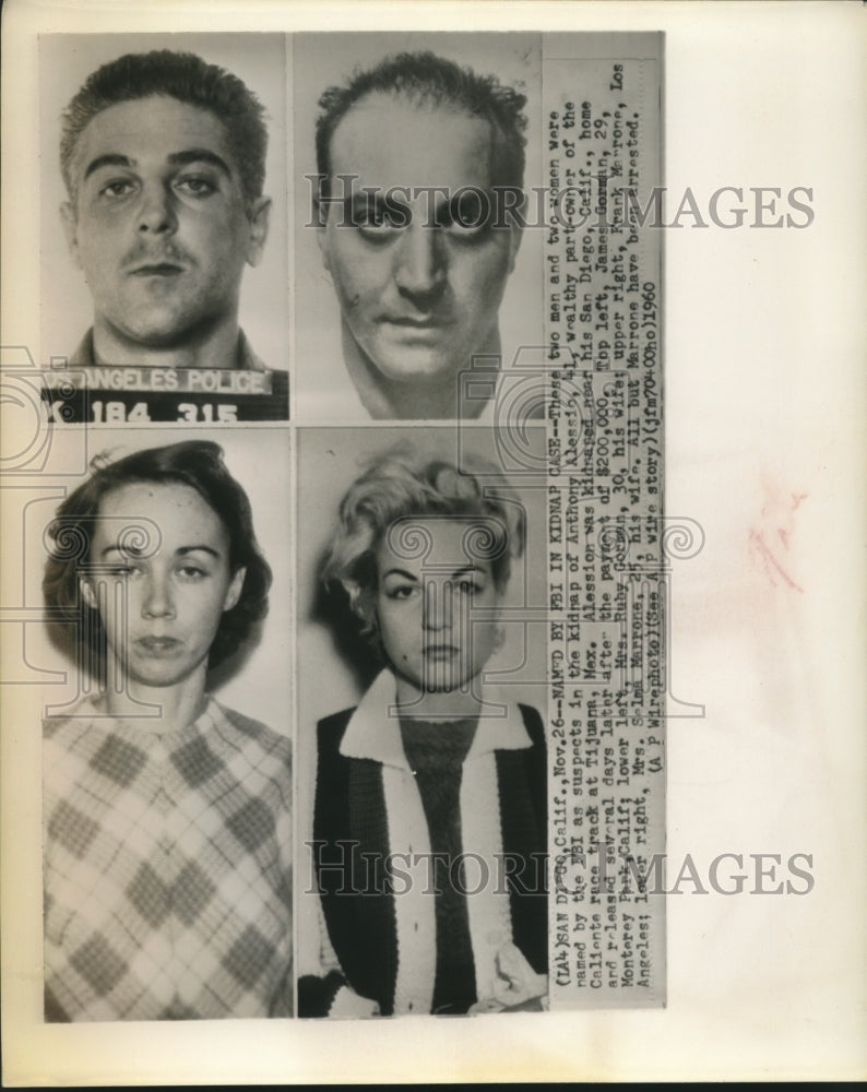 1960 Press Photo Suspected kidnappers of Anthony Alession named by the Police-Historic Images