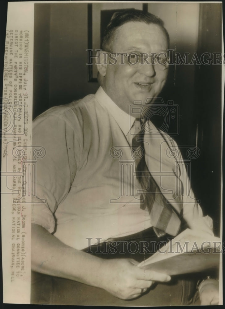 1946 Press Photo Clarence Brown named to head Republican Congressional campaign-Historic Images