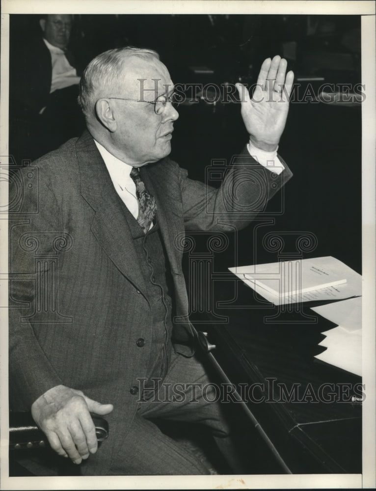 1946 Press Photo William Green Pres of American Federation of Labor testifies-Historic Images