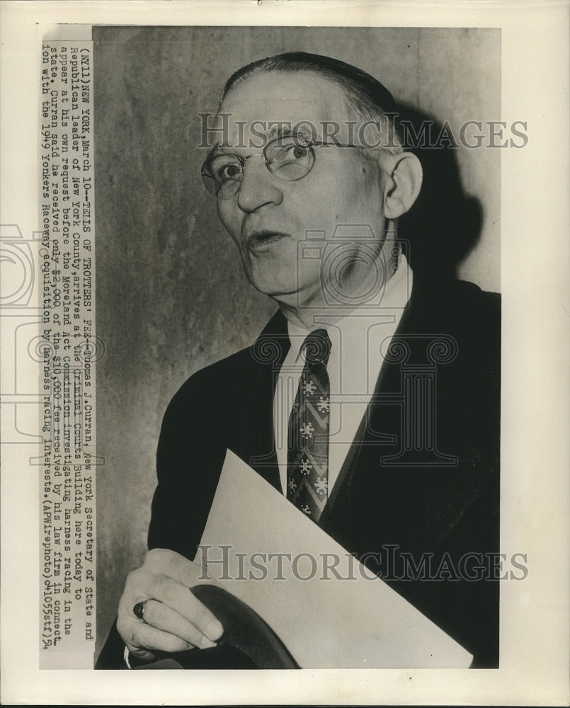 1954 Thomas J Curran NY Secretary of State & NY County - Historic Images