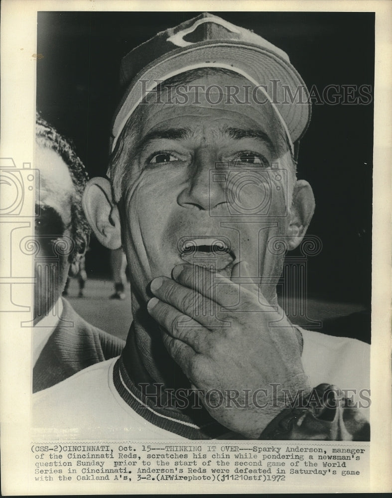 1972 Press Photo Sparky Anderson, manager of Cincinnati Reds at World Series - Historic Images