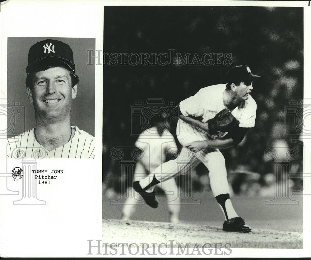 1981 Press Photo NY Yankees pitcher Tommy John in action - sba28459- Historic Images