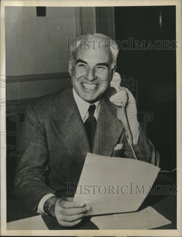 1944 Edward R. Stettinius, Jr. at his desk at the State Department ...