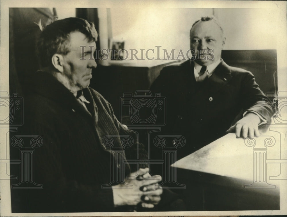 1928 Michigan Governor Fred W Green & Adolph Hotelling at trial - Historic Images