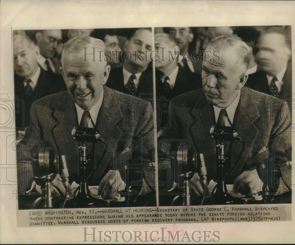 Press Photo Secretary of State George Marshall testifies before Committee-Historic Images