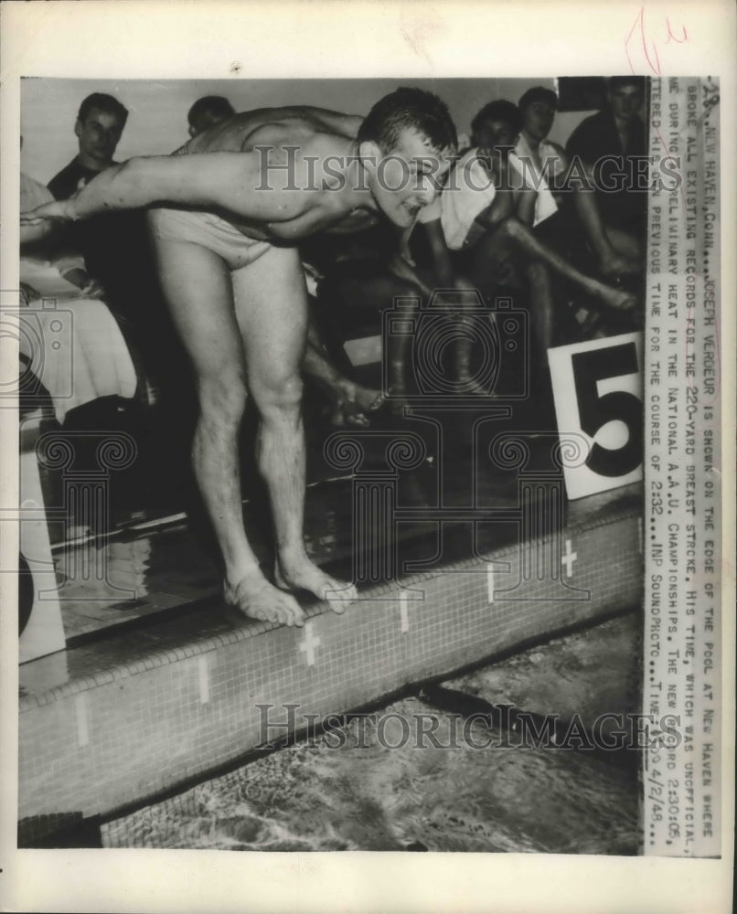 1948 Joseph Verdeur during preliminary in Natl A.A.U. Championship - Historic Images