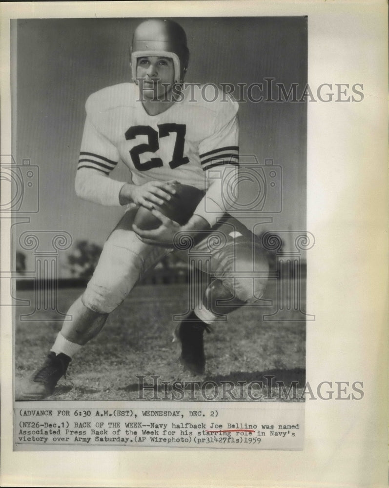 1959 Press Photo Joe Bellino named Associated Press Back of the Week - sbs00866 - Historic Images