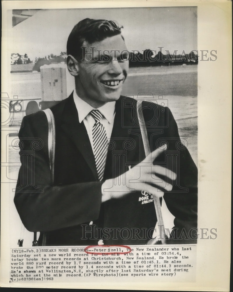 1962 Press Photo Peter Snell in Wellington, NZ - sbs00934- Historic Images