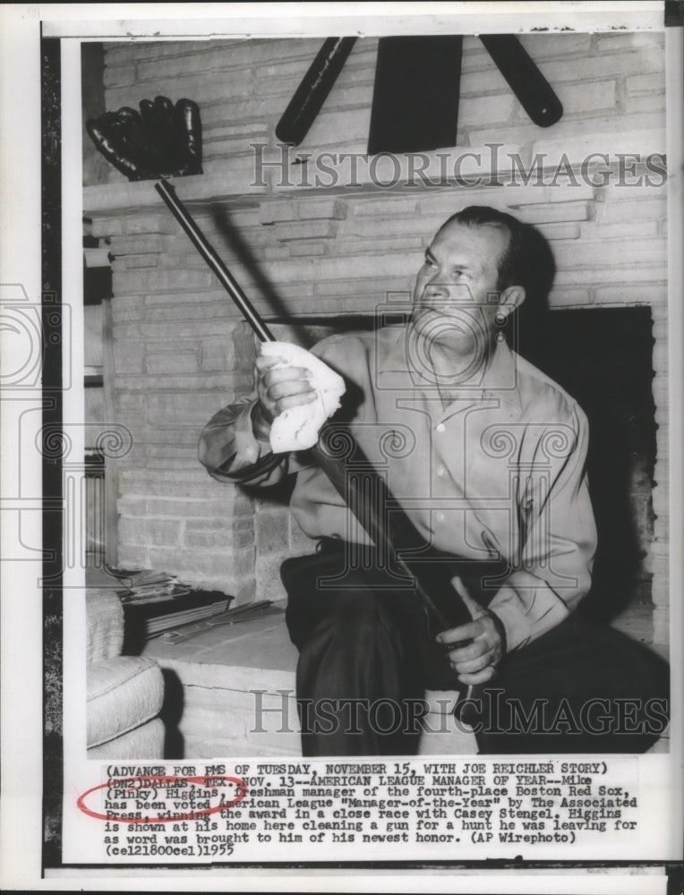 1955 Press Photo Mike &quot;Pinky&quot; Higgins Voted American League Manager-of-the Year- Historic Images