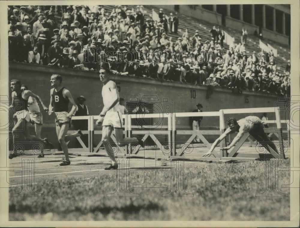 1938 Press Photo Finish of the 110-Meter Hurdle Race with Stephen E Anderson- Historic Images