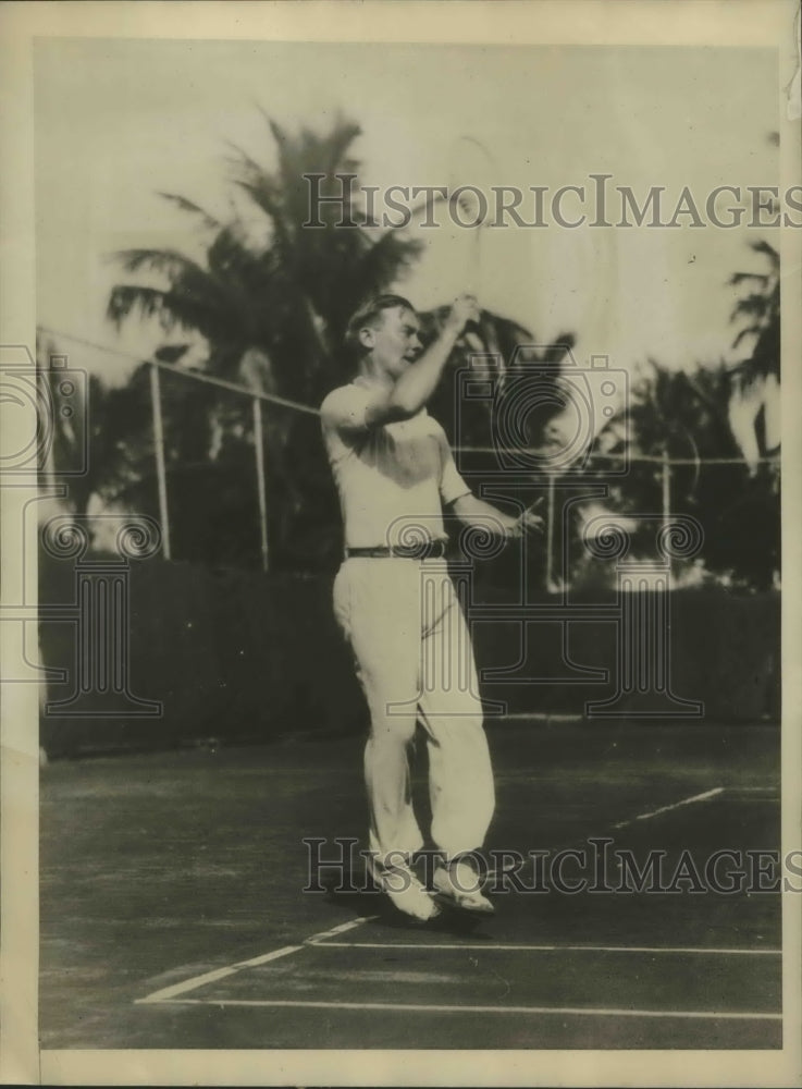 1930 Press Photo George Lott at annual South Florida tennis vs Johnny Doeg- Historic Images