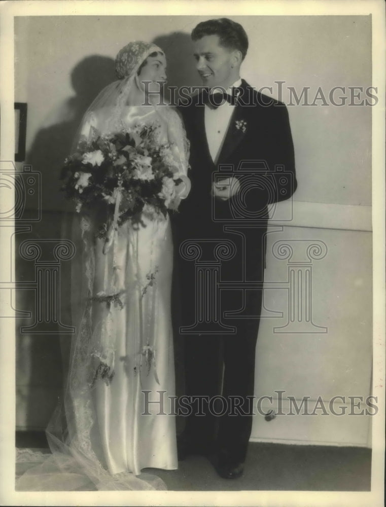 1933 Press Photo Track star Frank Wykoff wedws Ethel Mae Richardson in CA - Historic Images