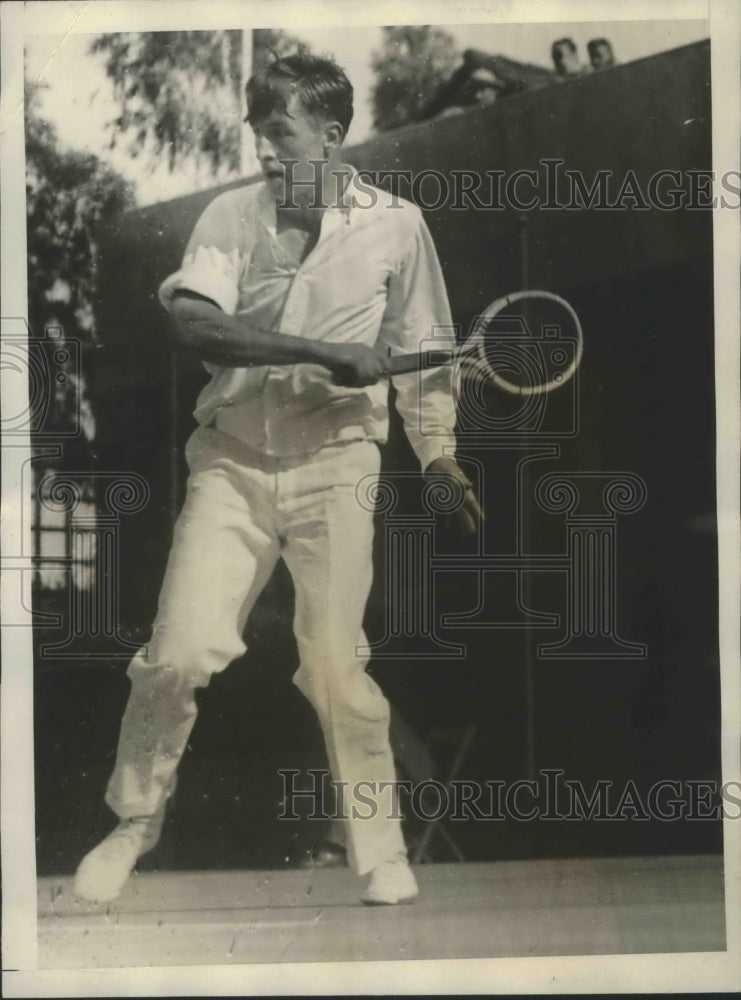 1929 Press Photo Gerald Stratford at Davis Cup tennis in Los Angeles CA- Historic Images