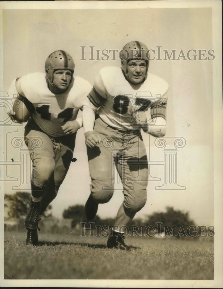 1941 Press Photo Jack Wilson, Jack Russell of Baylor ready for Aggies- Historic Images