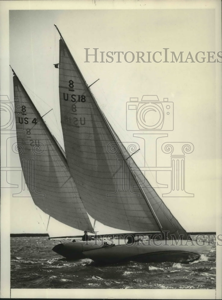 1932 Press Photo Santa Maria No. U.S. 4 Sailed on Zuyder Zee 4 Years Ago - Historic Images