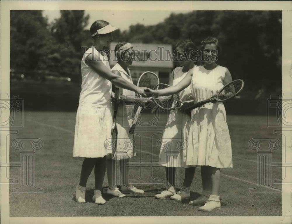1931 Press Photo Helen Moody, Mrs George Wightman Win Women&#39;s Doubles Tournament- Historic Images