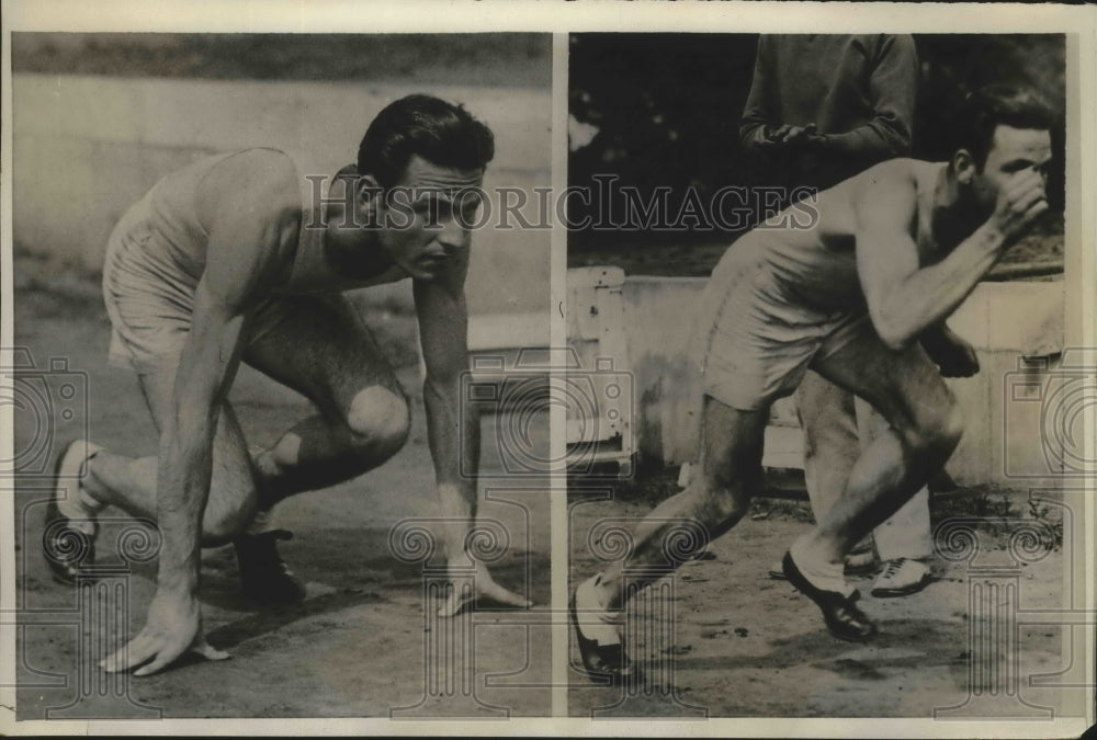 1928 Press Photo Frank Lombardi Achieves World Record in 100 Meter Sprint - Historic Images