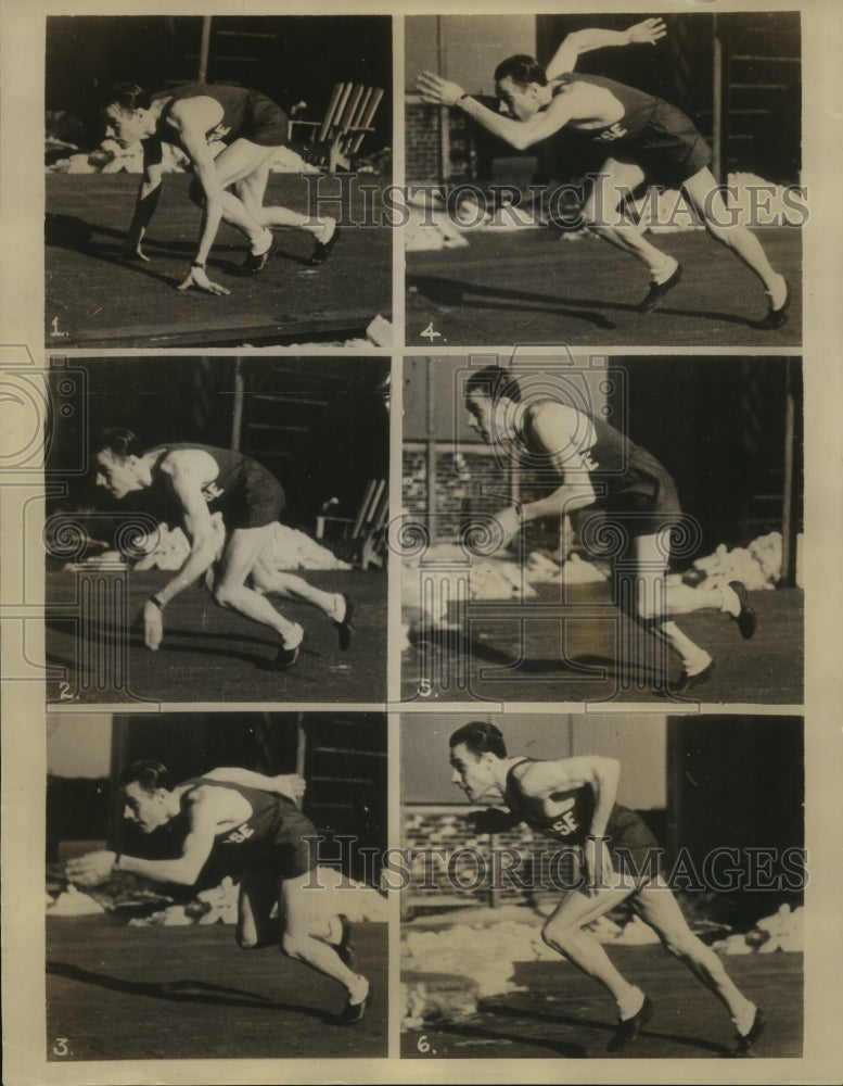 1933 Press Photo Eind Pentti in action at track meet in New York - sbs04658 - Historic Images