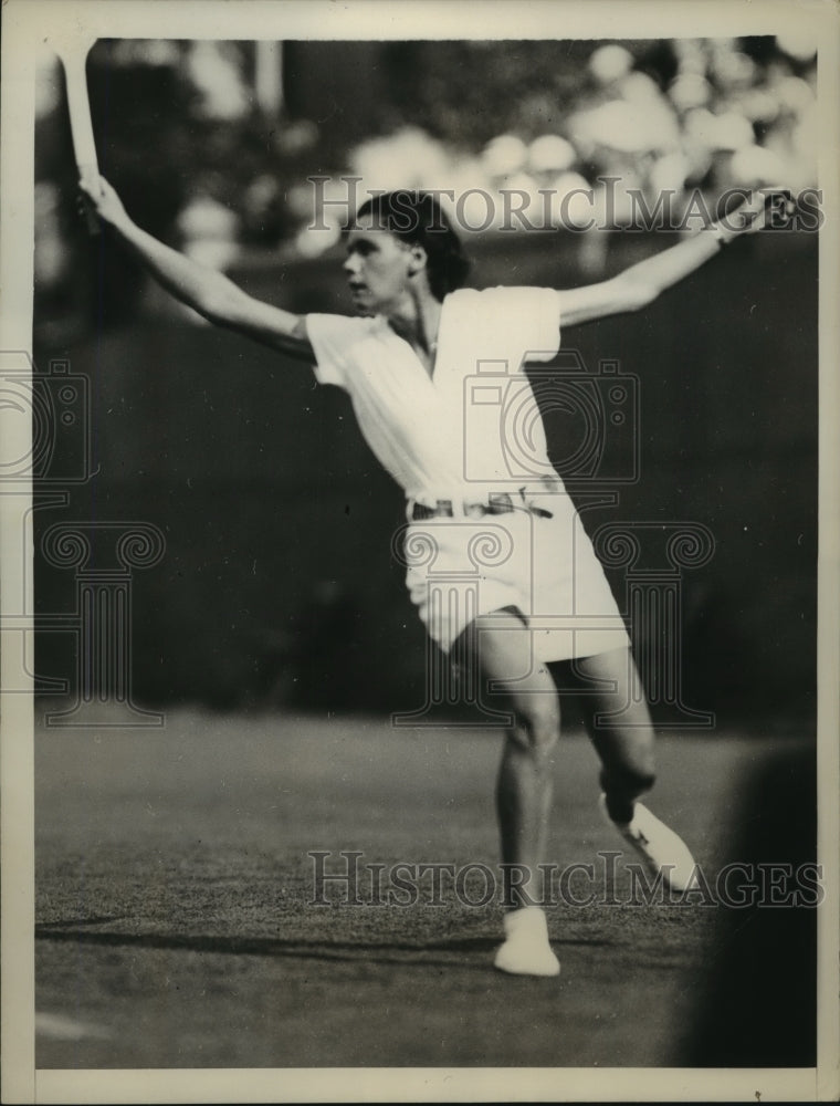 1934 Press Photo Carolin Babcock, Biggest Tennis Threat to Helen Jacobs- Historic Images