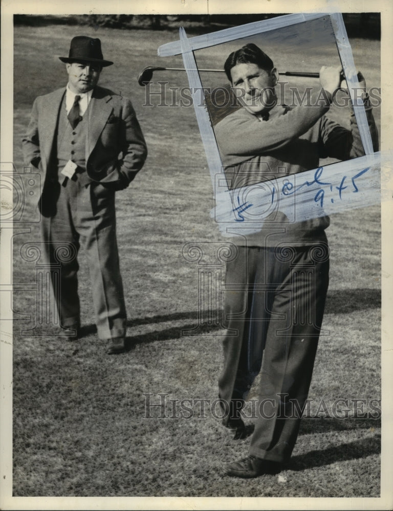 Press Photo Willie Goggin Taking a Swing - sbs05166 - Historic Images