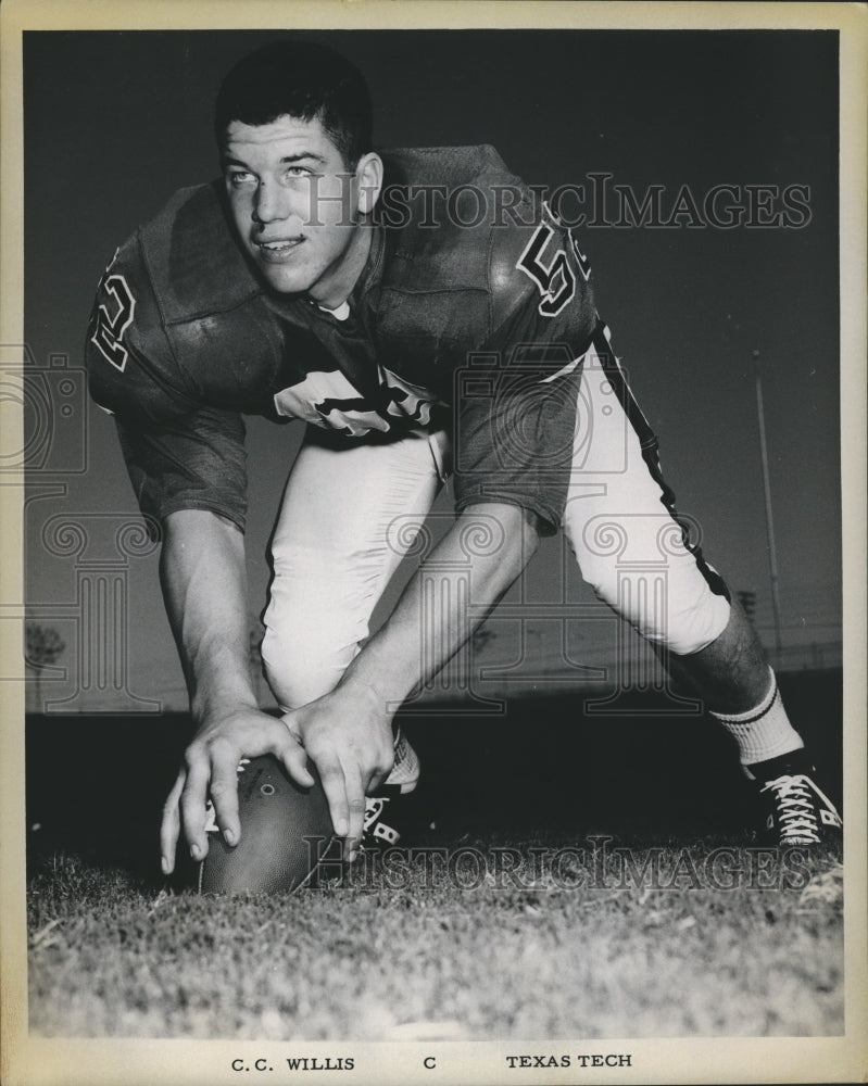 1962 Press Photo C. C. Willis, Center, Texas Tech football team - sbs06049 - Historic Images