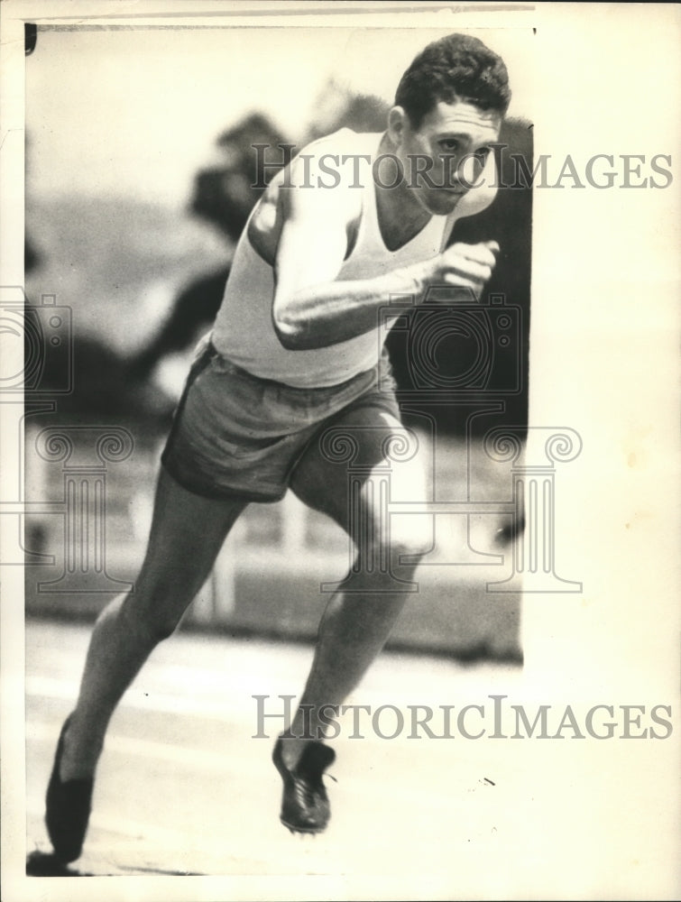 1934 Press Photo George Anderson, U of California, ties world record 100 Yd Dash - Historic Images