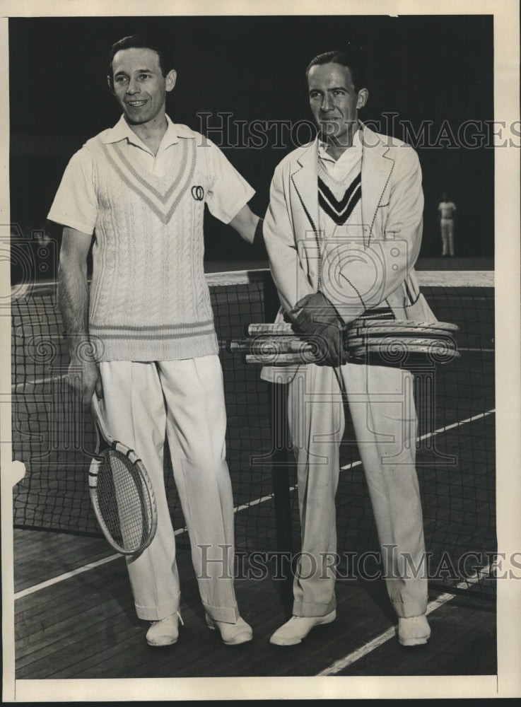 1931 Press Photo Jean Borotra and Berkeley Bell, Nat&#39;l Indoor Championship - Historic Images