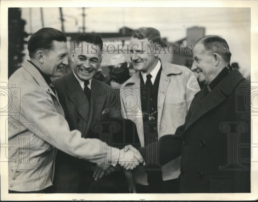 1936 Press Photo Coaches Babe Hollingbery, Dick Hanley, Percy Locey, Andy Kerr- Historic Images