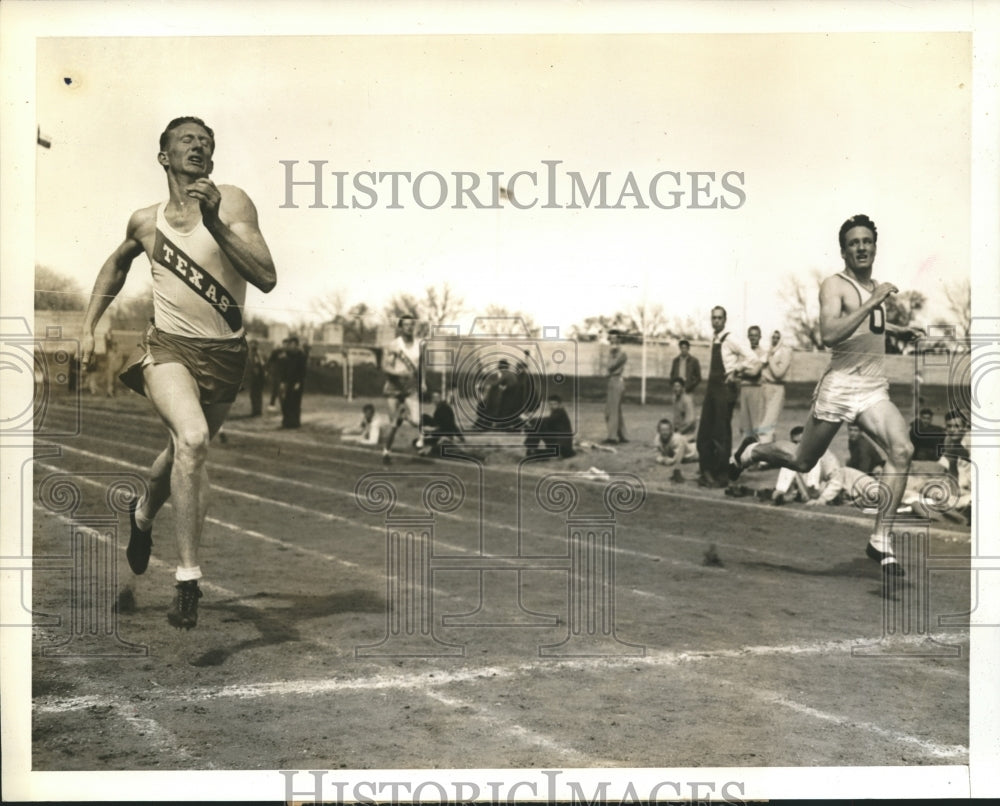 1940 Press Photo Morris Red Barefield of Texas wins 440 Yd Dash at SW Expo - Historic Images