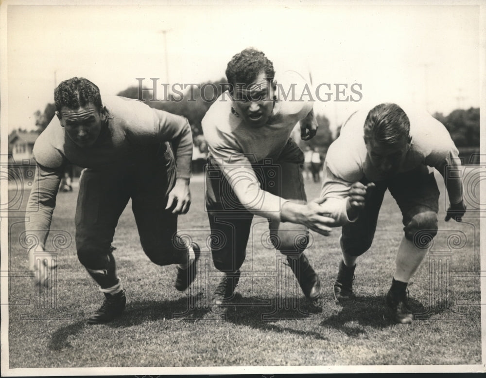 1927 Press Photo Bert Heiser, John "Cupid" Fox, Chick Galloway U of S. Cali - Historic Images
