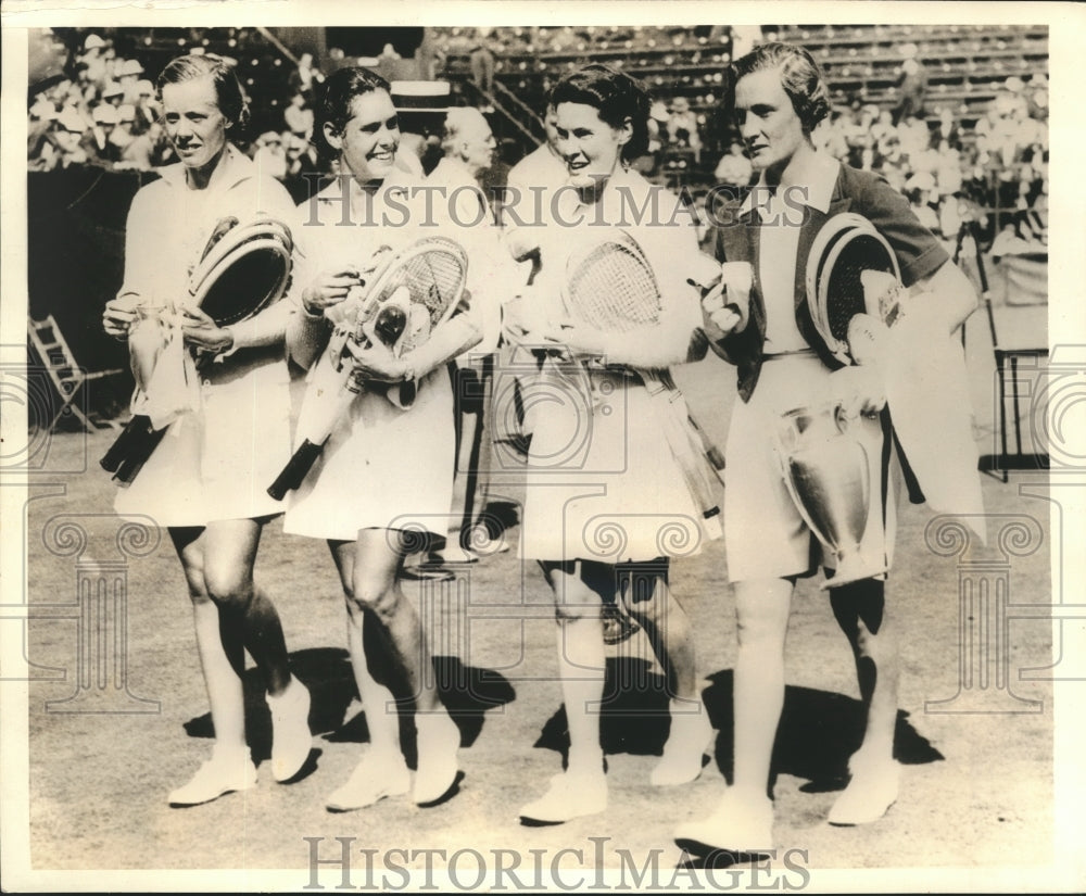 1939 Press Photo Sarah Palfrey Fabyan, Helen Jacobs defeated by Mrs. JohnVanRyn - Historic Images