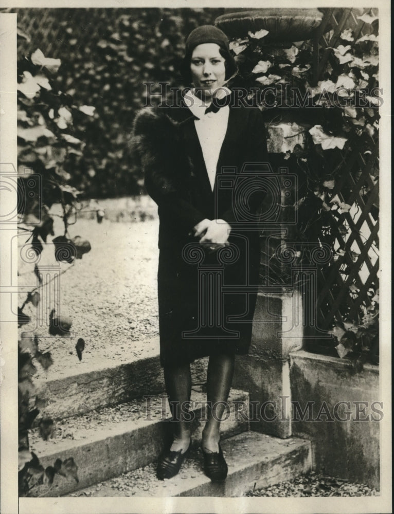 1930 Press Photo Julie Johnson American Scultpress to wed Robert LIttle - Historic Images