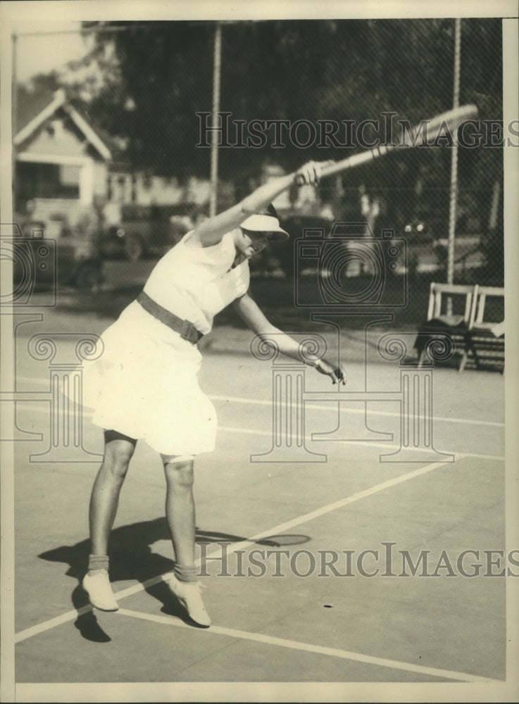 1930 Press Photo Mary Greef trains for matches tat Wimbledon - sbs07992- Historic Images