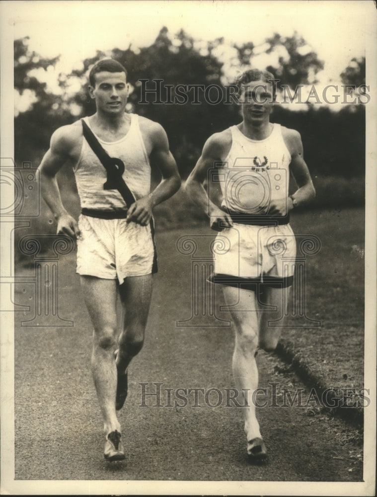 1934 Press Photo Bill Bonthron,Jack Lovelock working out - sbs08003- Historic Images