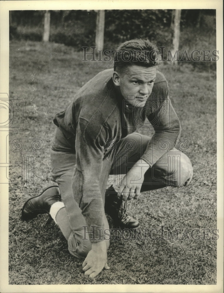 1936 Press Photo Bob Carey, Yale Halfback, to play against Princeton Tigers - Historic Images