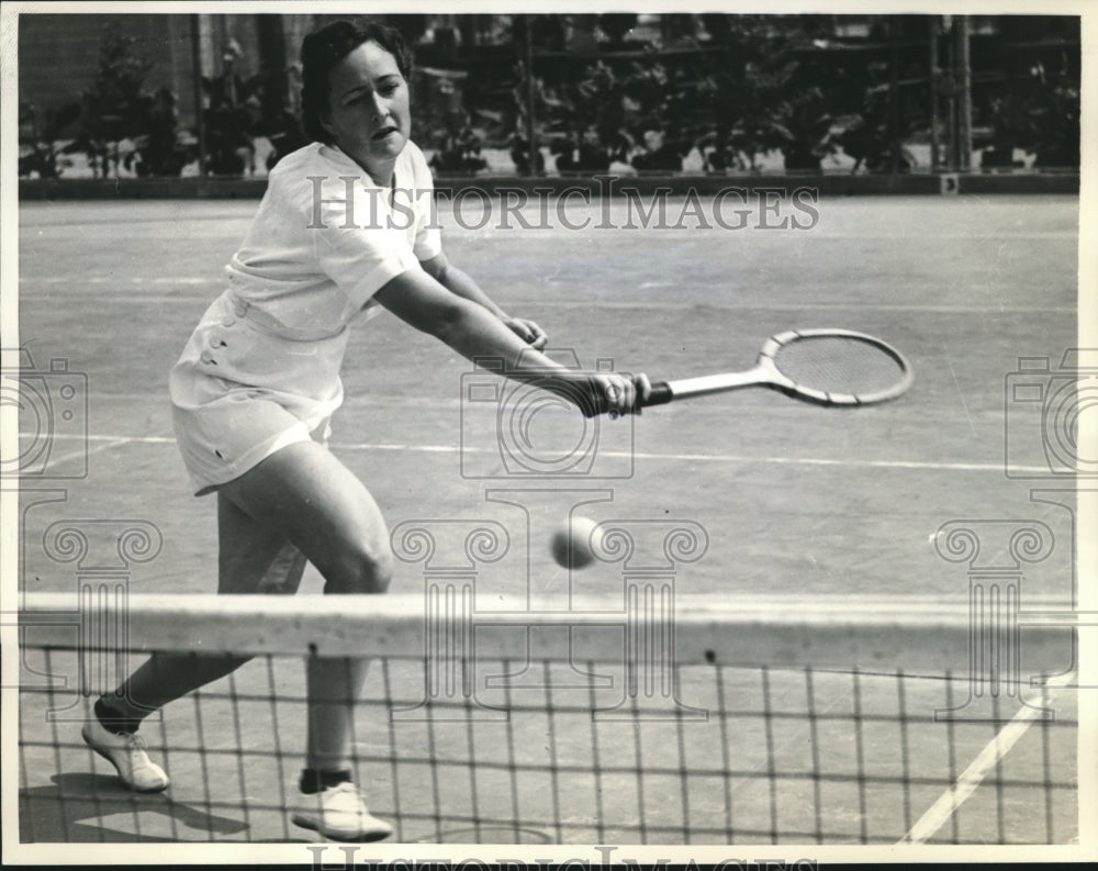 1938 Press Photo Elizabeth Doike practices for Championships in Pasadena- Historic Images